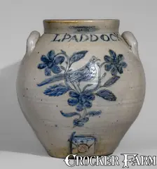 Tyler & Dillon, Exquisite Large-Sized TYLER & DILLON / ALBANY, NY Stoneware Presentation Water Cooler for Loveland Paddock, circa 1825-1834, Stoneware