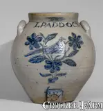 Tyler & Dillon, Exquisite Large-Sized TYLER & DILLON / ALBANY, NY Stoneware Presentation Water Cooler for Loveland Paddock, circa 1825-1834, Stoneware