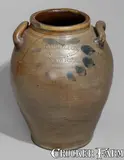 C. Crolius, C. CROLIUS / MANUFACTURER / NEW-YORK Open-Handled Stoneware Jar w/ Incised Decoration, early 19th century, Stoneware