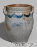 Commeraw's Stoneware, Fine COMMERAW'S / STONEWARE Jar w/ Impressed Decoration, New York City, early 19th century