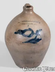 Humiston & Warner, HUMISTON & WARNER / SOUTH-AMBOY, New Jersey Stoneware Jug, c1830, c1830, Stoneware