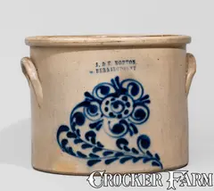 J. & E. Norton, J. & E. NORTON / BENNINGTON, VT Stoneware Crock, c1855, c1855, Stoneware