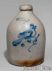 Ottman & Co., HAXSTUN, OTTMAN & CO. / FORT EDWARD N.Y. Stoneware Bird Jug, circa 1875, Stoneware