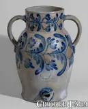 H. C. Smith, Very Rare and Fine H.C. SMITH / ALEXA / D.C. Five-Gallon Open-Handled Stoneware Cooler w/ Profuse Decoration, circa 1845, Stoneware