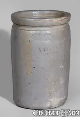 P. Hiser & Sons, Half-Gallon P. HISER & SONS / Washington, D.C. Salt-Glazed Stoneware Jar, c1885, c1885, Salt-glazed stoneware