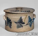 Rcr, RCR / PHILA (Richard C. Remmey, Philadelphia, PA) Stoneware Butter Crock w/ Lid, circa 1875, Stoneware