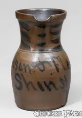 Wilkinson & Fleming, Exceptional Stoneware Pitcher Inscribed "Wilkinson & Fleming / Shinnston / WV", circa 1875, Stoneware