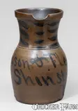 Wilkinson & Fleming, Exceptional Stoneware Pitcher Inscribed "Wilkinson & Fleming / Shinnston / WV", circa 1875, Stoneware