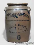 John L. Haught & Co., Very Rare Six-Gallon "John L. Haught & Co. / Shinnston W. Va." Stoneware Jar, circa 1875, Stoneware