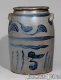 N. Cooper, Scarce Five-Gallon N. COOPER / MAYSVILLE, KY Stoneware Jar w/ Elaborate Cobalt Floral Decoration, circa 1860, Stoneware