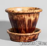 John Bell, JOHN BELL / WAYNESBORO, PA Manganese-Decorated Redware Flowerpot, circa 1850-1880, Redware