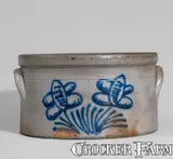 H.H. Zigler, Rare H.H. ZIGLER / NEWVILLE, PA Stoneware Butter Crock, c1852-65, c1852-65, Stoneware