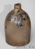 Lewis Jones, Archbald, PA Advertising Jug, LEWIS JONES / PITTSTON, PA, late 19th century, Stoneware