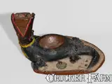 Miss Bessie Mae Heath, Exceptional Large-Sized Sewer Tile Figure of an Alligator: "Miss Bessie Mae Heath / Make by S.L. Williams", circa 1925, Stoneware