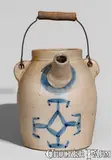 A.L. Hyssong, Rare A.L. HYSSONG / BLOOMSBURG, PA Stoneware Batter Pail w/ Geometric Cobalt Decoration, circa 1891-1914, Stoneware