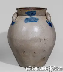 I.M. Mead, I.M. MEAD / PORTAGE Co. / OHIO Three-Gallon Cobalt-Decorated Stoneware Jar, circa 1835, Stoneware