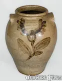 Phoenix Factory, Extremely Rare and Important PHOENIX FACTORY / ED : SC Stoneware Jar w/ Elaborate Iron Slip Decoration, circa 1840, Stoneware