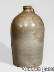 Winthrop Chandler, Extremely Rare CHANDLER / WARRANTED Alkaline-Glazed Stoneware Jug, Thomas Chandler, Edgefield District, SC, circa 1850, Alkaline-glazed stoneware