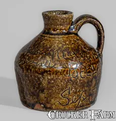 Weaverville Pottery, Extremely Rare "Weaverville Pottery / Sep 7- 1904," Buncombe County, NC Small-Sized Stoneware Presentation Jug, 1904, Stoneware