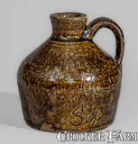 Weaverville Pottery, Extremely Rare "Weaverville Pottery / Sep 7- 1904," Buncombe County, NC Small-Sized Stoneware Presentation Jug, 1904, Stoneware