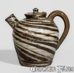 Reinhardt Bros, REINHARDT BROS. / VALE, NC Stoneware Teapot w/ Swirl Pattern, circa 1935, circa 1935, Stoneware