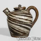 Reinhardt Bros, REINHARDT BROS. / VALE, NC Stoneware Teapot w/ Swirl Pattern, circa 1935, circa 1935, Stoneware