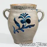 Coerlears Hook, Extremely Rare and Important COERLEARS HOOK / N. YORK (Thomas Commeraw) Stoneware Jar w/ Profuse Decoration, late 18th century, Stoneware