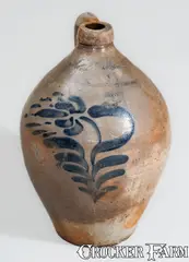 John S. Clemmer, Extremely Rare Stoneware Jug by Abolitionist Potter, "John S. Clemmer / Mogadore Summit Co / Ohio", mid 19th century, Stoneware