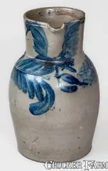 Rare KEESEE & PARR / RICHMOND / VA Stoneware Pitcher, circa 1860 by Keesee & Parr, circa 1860, Stoneware, sold Apr 2026