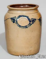 Extremely Rare T.H. WILLSON & CO. / HARRISBURG, PA Stoneware Jar w/ Capitol Stamp, c1852 by T.H. Willson & Co., c1852, Stoneware, sold Apr 2026