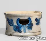 Cowden & Wilcox, Fine and Scarce Small-Sized COWDEN & WILCOX / HARRISBURG Stoneware Spittoon w/ Dragonfly Motif, circa 1875, Stoneware