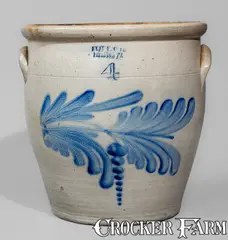 Evan R. Jones, EVAN R. JONES/ PITTSTON PA Four-Gallon Stoneware Jar, c1875, c1875, Stoneware