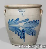 Evan R. Jones, EVAN R. JONES/ PITTSTON PA Four-Gallon Stoneware Jar, c1875, c1875, Stoneware