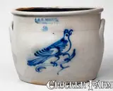 J. & E. Norton, Unusual J. & E. NORTON / BENNINGTON VT Three-Gallon Stoneware Bird Jar, circa 1855, Stoneware