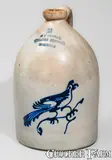 G F Hewett, Rare G F HEWETT/ THEATRE BUILDING / WORCESTER, Mass. Stoneware Advertising Jug, circa 1858-1877, Stoneware