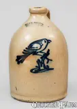 J. & E. Norton, J. & E. NORTON. / BENNINGTON VT Stoneware Jug w/ Cobalt Bird on Stump, circa 1855, Stoneware