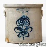 J. Norton & Co., J. NORTON & CO. / BENNINGTON VT Two-Gallon Stoneware Crock, c1860, c1860, Stoneware