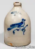 J. Norton & Co., J. NORTON & CO / BENNINGTON VT Stoneware Bird Jug, circa 1860, Stoneware