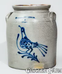 William Roberts, W. ROBERTS / BINGHAMTON, N.Y. Two-Gallon Stoneware Bird Jar, circa 1870, Stoneware