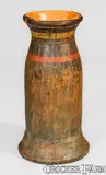 John W. Bell, Rare JOHN W. BELL / Waynesboro, Pa Painted Redware Vase, late 19th century, late 19th century, Redware