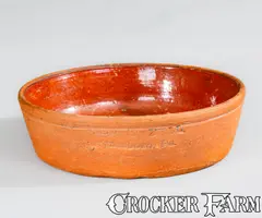 Upton M. Bell, Rare UPTON M. BELL. / Waynesboro. Pa. Small-Sized Redware Dish, circa 1895, Redware