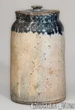 John Bell, Large-Sized JOHN BELL / WAYNESBORO Lidded Stoneware Canning Jar, circa 1850-1880, Stoneware