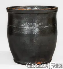 Upton M. Bell, Scarce UPTON M. BELL / Waynesboro, Pa Redware Jar, circa 1895, circa 1895, Redware
