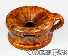 Scarce JOHN W. BELL / Waynesboro, Pa Handled Redware Spittoon, by John W. Bell, late 19th century, Redware, sold Apr 2026