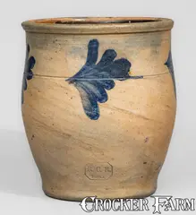 R.C.R, R.C.R. / PHILA (Richard C. Remmey, Philadelphia, PA) Stoneware Jar, circa 1880, Stoneware