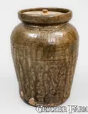 J. W. S. & Co., J.W.S. & CO. / PINE HOUSE, S C Alkaline-Glazed Stoneware Jar w/ Lid, c1860, c1860, Alkaline-glazed stoneware
