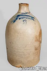 Cotter & Kennedy, Very Rare COTTER & KENNEDY / BOSTON MASS Stoneware Jug, GRANDFATHER OF JFK, circa 1880, Stoneware