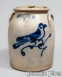 J. Norton & Co., J. NORTON & CO / BENNINGTON VT Lidded Stoneware Bird Jar, circa 1860, circa 1860, Stoneware