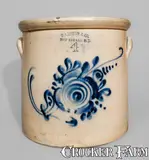 Haxstun & Co., HAXSTUN & CO. / FORT EDWARD. N.Y. Four-Gallon Stoneware Crock, circa 1875, Stoneware