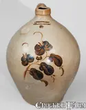 Norton & Fenton, NORTON & FENTON / East Bennington, Vt. Stoneware Jug w/ Elaborate Ochre Decoration, c1844-47, c1844-47, Stoneware
